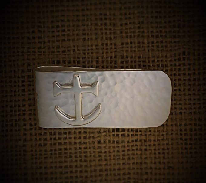 sterling silver anchor money-clip