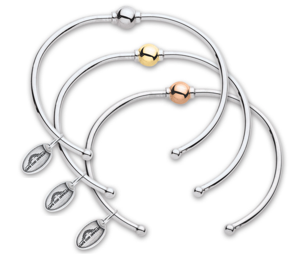 The Cape Cod Bracelet® cuff with single bead