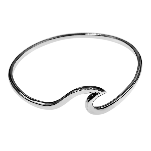 minimalist bangle size large surf girl Sterling Silver hallmarked Large twisted cuff bangle hand made in Cornwall Sea inspired Rolling waves cuff