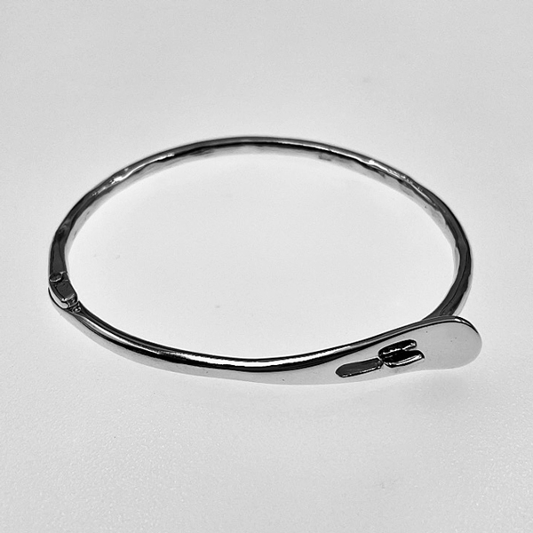 Hinged latch sterling bracelet