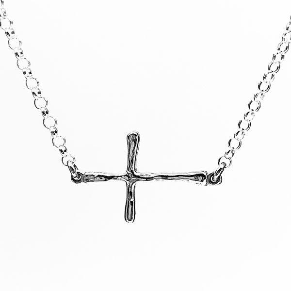 sideways cross necklace