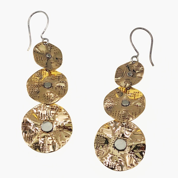 3 brass plates earrings by Ritual