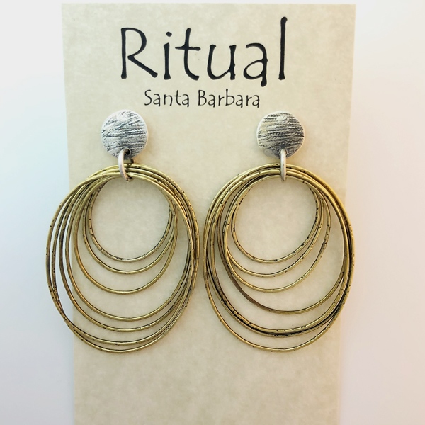 7 hoop brass earrings by Ritual